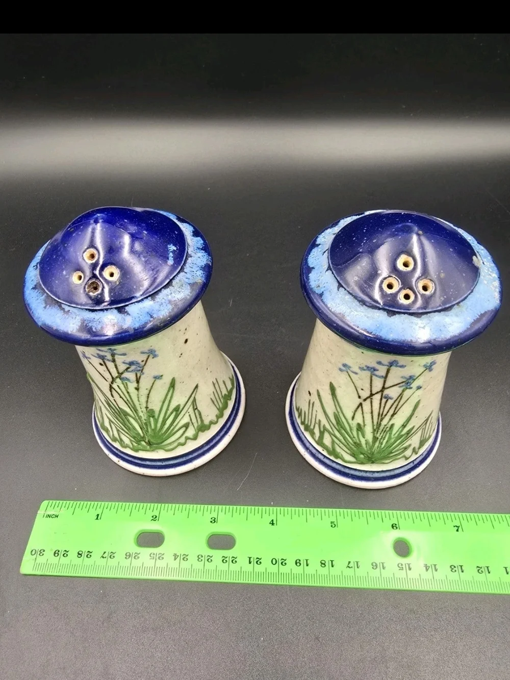 Blue Floral Ceramic Salt and Pepper Shakers